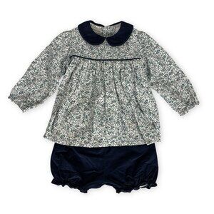Marco & Lizzy Toddler Size 3T 2-Piece Top & Bloomers Floral Corduroy Long Sleeve